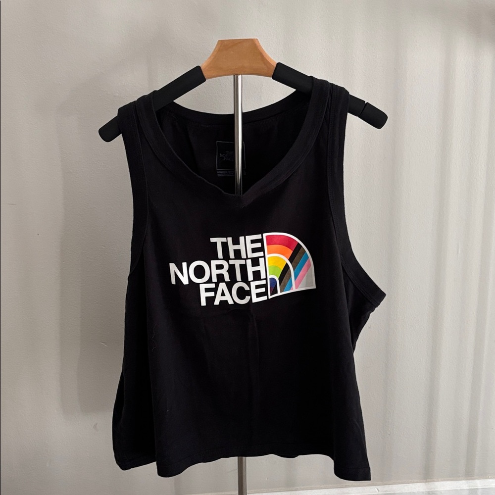 The North Face Black Tank with Rainbow Logo
